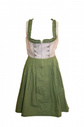 traditionelles Dirndl Baumwoll-Leinen beige-grn