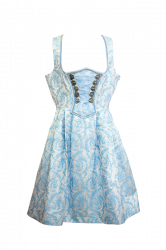 Dirndl Midi mit blau-weissem Barockmuster