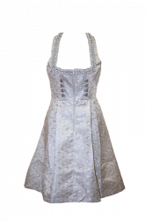 graues Dirndl Midi mit dezemtem Muster