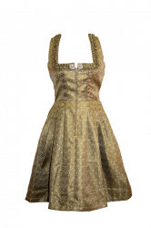 gold-grnes Dirndl Midi mit dezemtem Muster