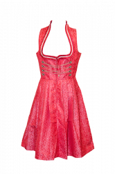 preiswertes rotes Dirndl Midi mit Muster