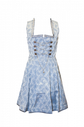 blaues-weiss geblmtes Mini-Dirndl glnzender Stoff