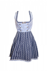 blaues Retro-Dirndl mit Karo und Blumen