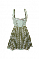 gruenes Retro-Dirndl mit Karo und Blumen