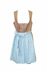 kurzes Dirndl groe Gre beige mit hellblauer Schrze