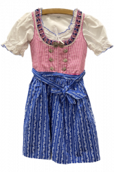 Kinder-Dirndl rot kariert blaue Schrze