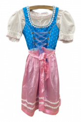 Kinder-Dirndl blau mir roter Schrze