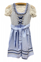 Kinder-Dirndl grau mit blauer Schrze