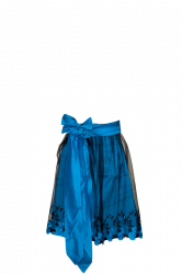 blaue Dirndl-Schrze aus Seide und Spitze