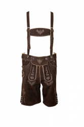 Herren-Lederhose kurz dunkel-braun mit Trger