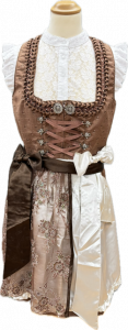 Dirndl_braun_50cm_mit-2-Schuerzen_weisse_Bluse